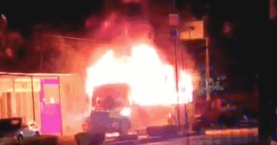 Hallan 5 cuerpos calcinados en autobús incendiado en Acapulco. (Pic. Redes)